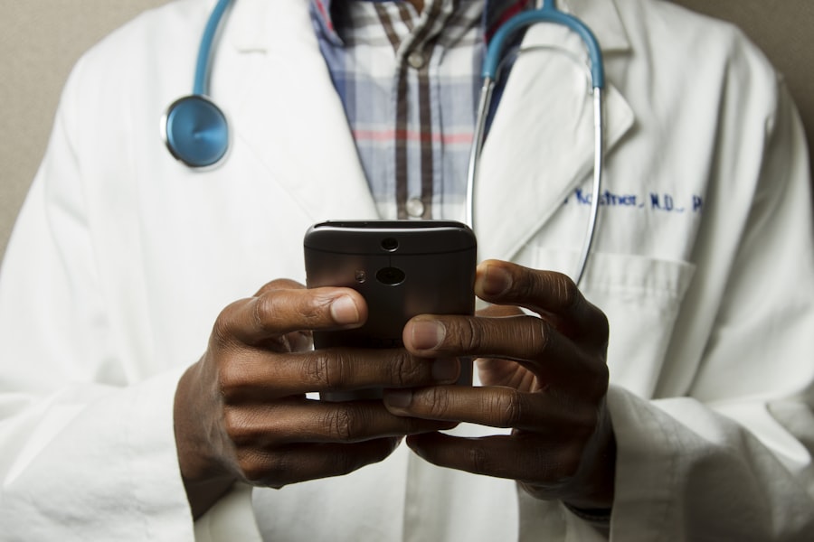 Healthcare professional using Medlogics on mobile